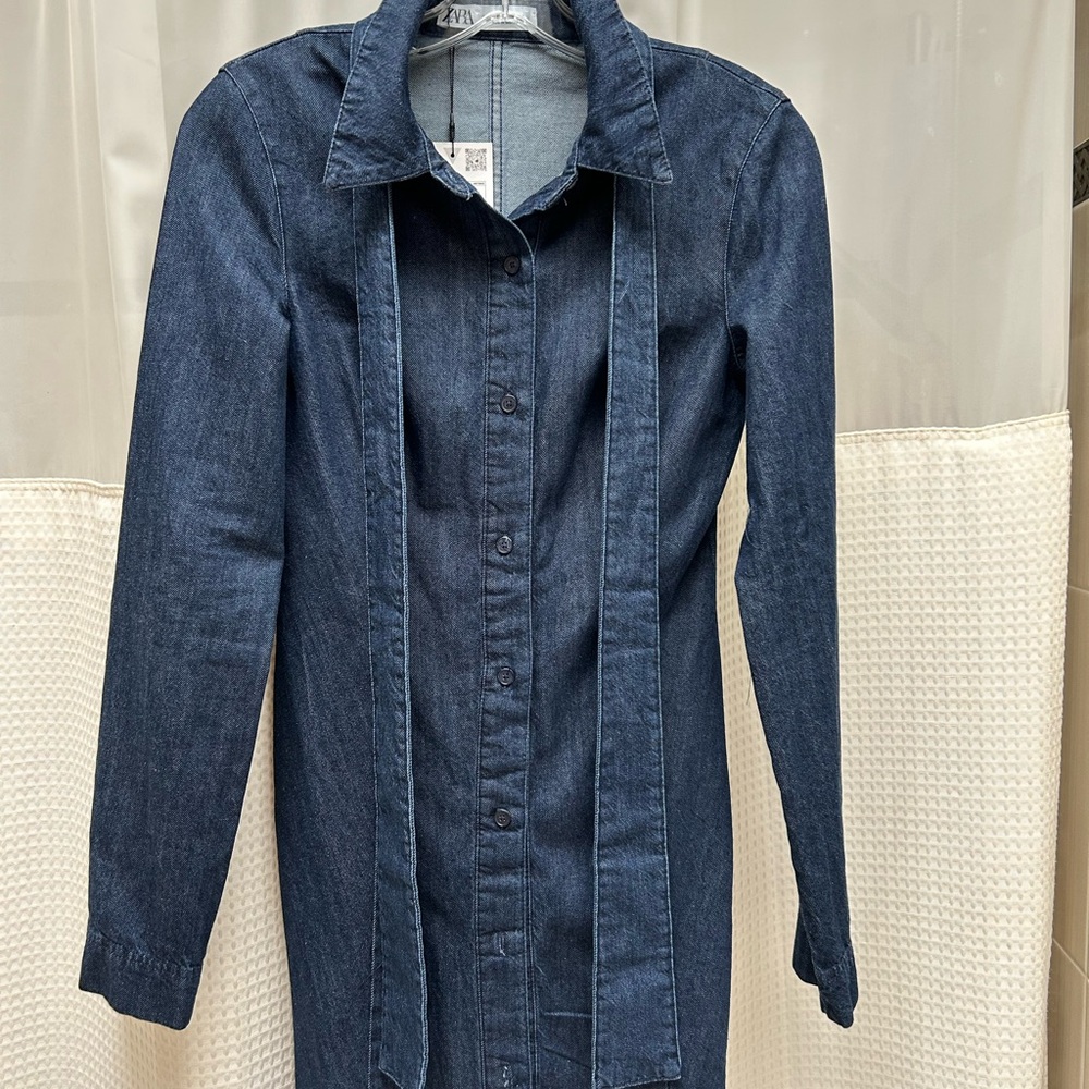 Zara Dark Denim Shirt Dress